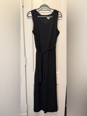 Sleeveless Black Belted Jumpsuit